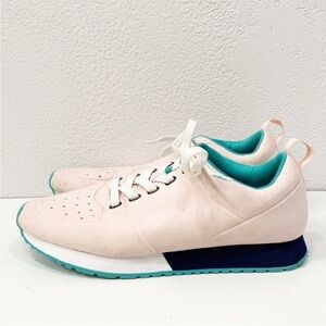 NATIVE Women Size 7 Pastel Pink Cornell‎ Low Lace Up Running Shoe Athletic Girly